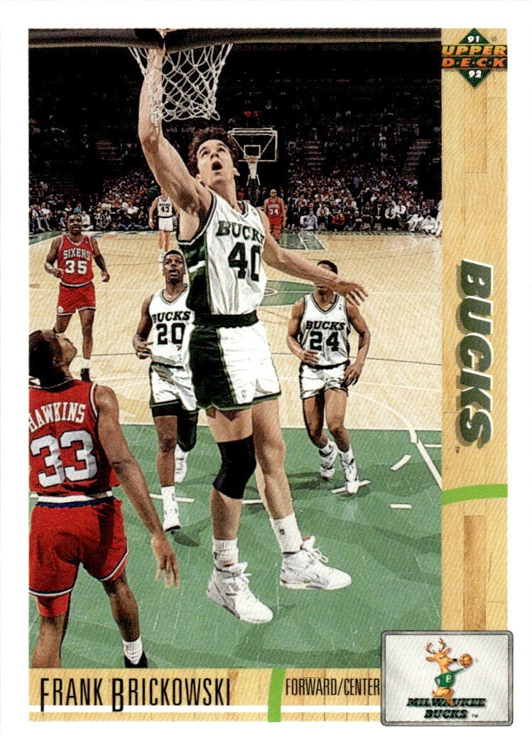 1991-92 Upper Deck Basketball Card Frank Brickowski Milwaukee Bucks #350