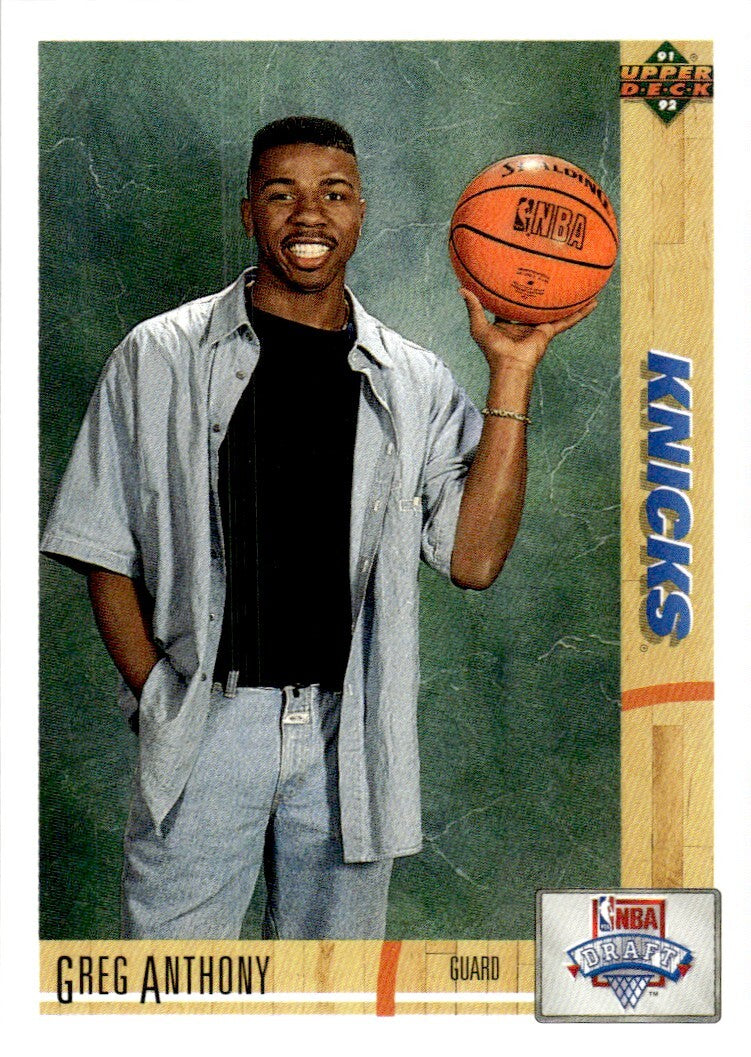 1991-92 Upper Deck Basketball Card Greg Anthony New York Knicks #7