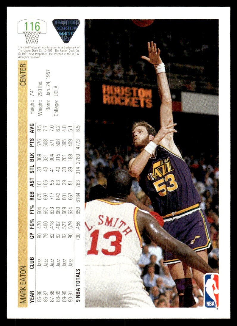 1991-92 Upper Deck Mark Eaton Utah Jazz #116