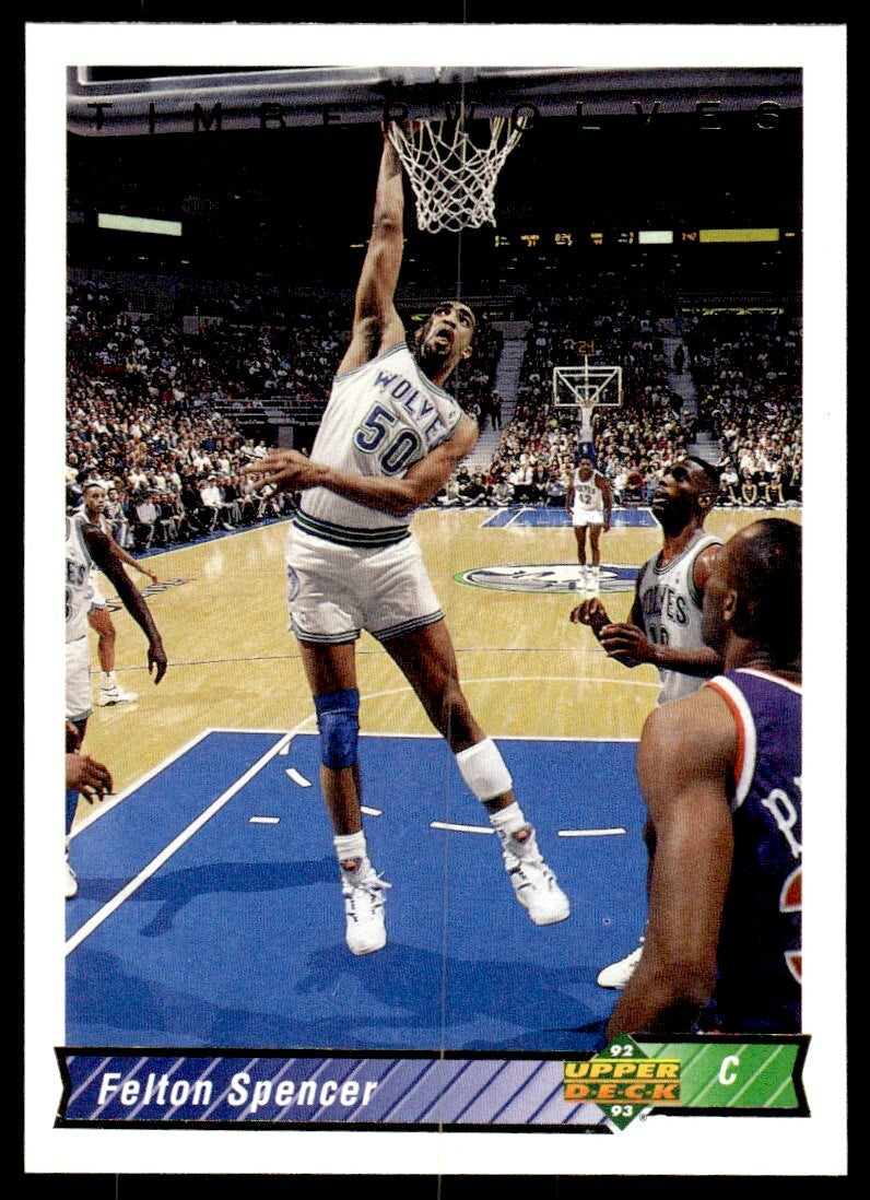 1992-93 Upper Deck Basketball Card Felton Spencer Minnesota Timberwolves #190