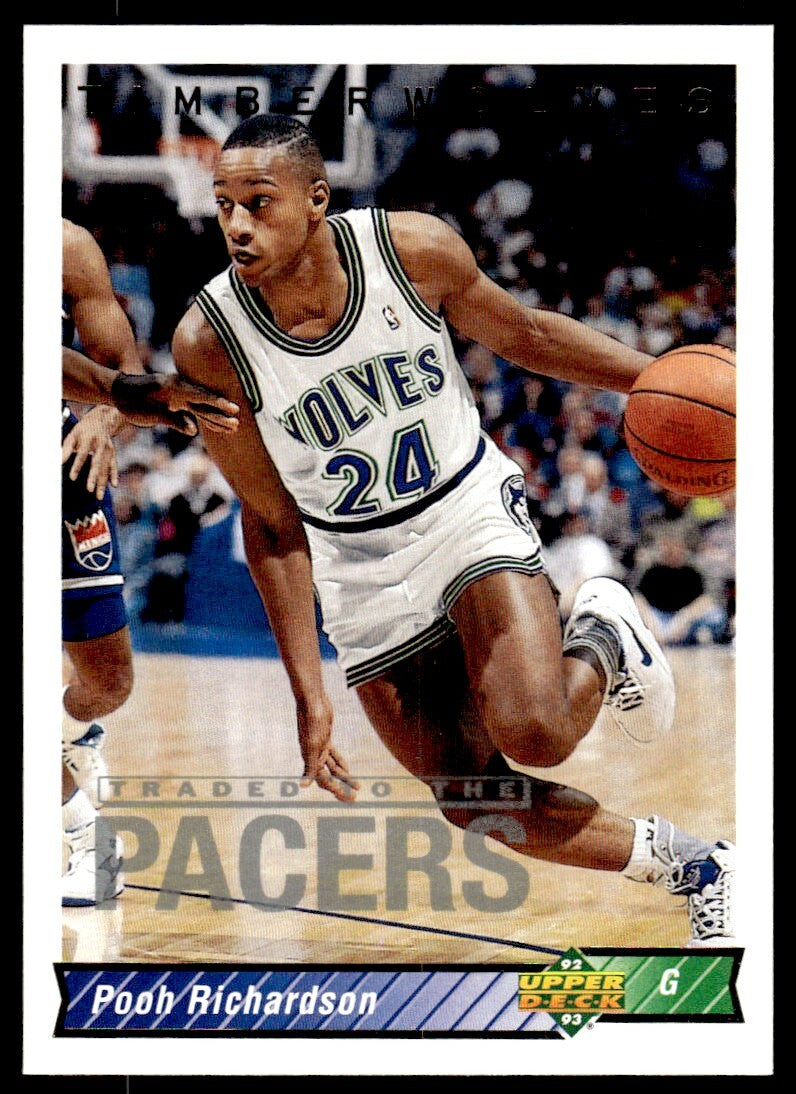 1992-93 Upper Deck Basketball Card Pooh Richardson Indiana Pacers #134