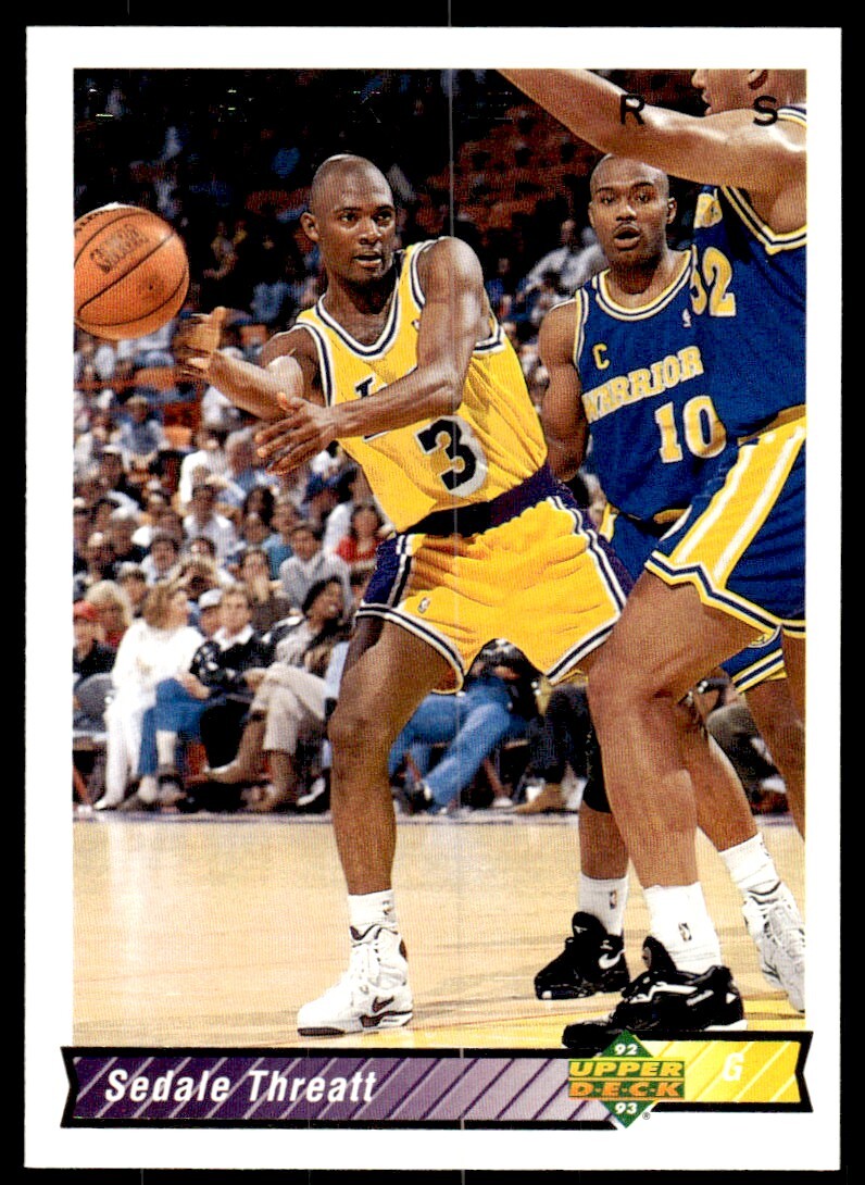 1992-93 Upper Deck Basketball Card Sedale Threatt Los Angeles Lakers #154