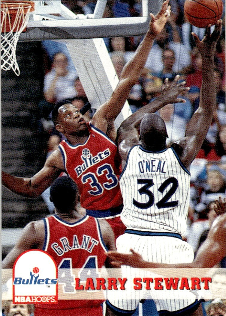 1993-94 NBA Hoops Basketball Card Larry Stewart Washington Bullets #229
