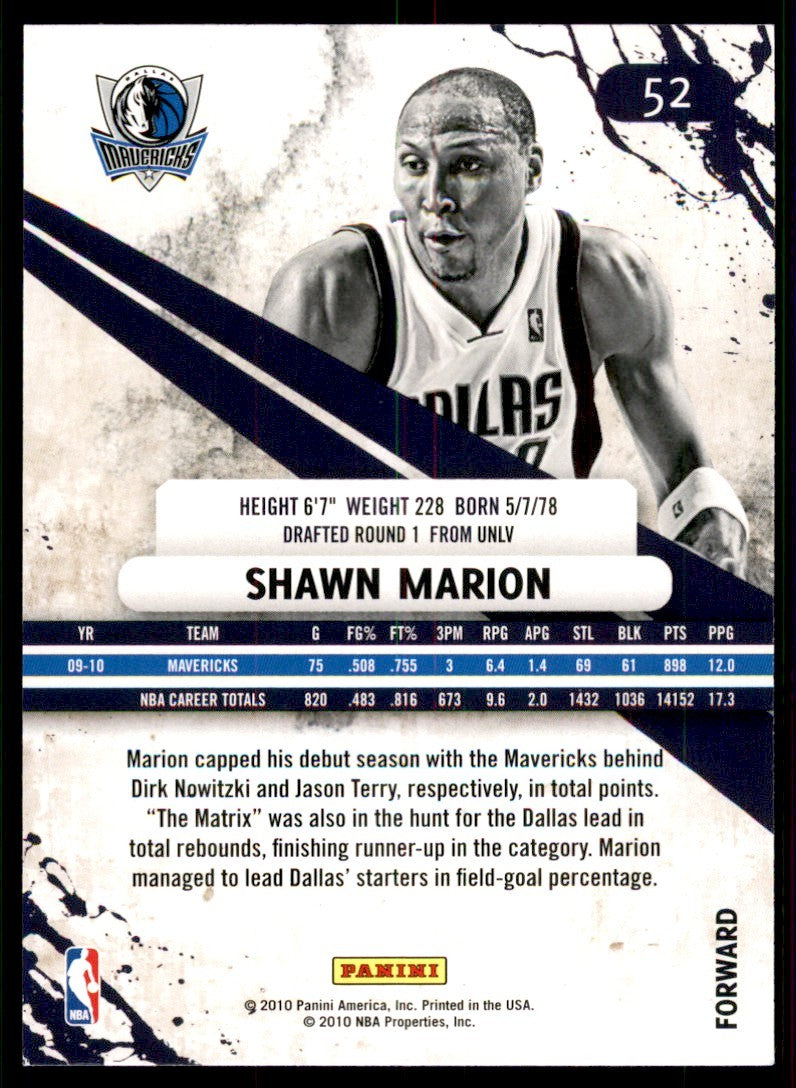 2010-11 Panini Rookies & Stars Shawn Marion Basketball Cards #52