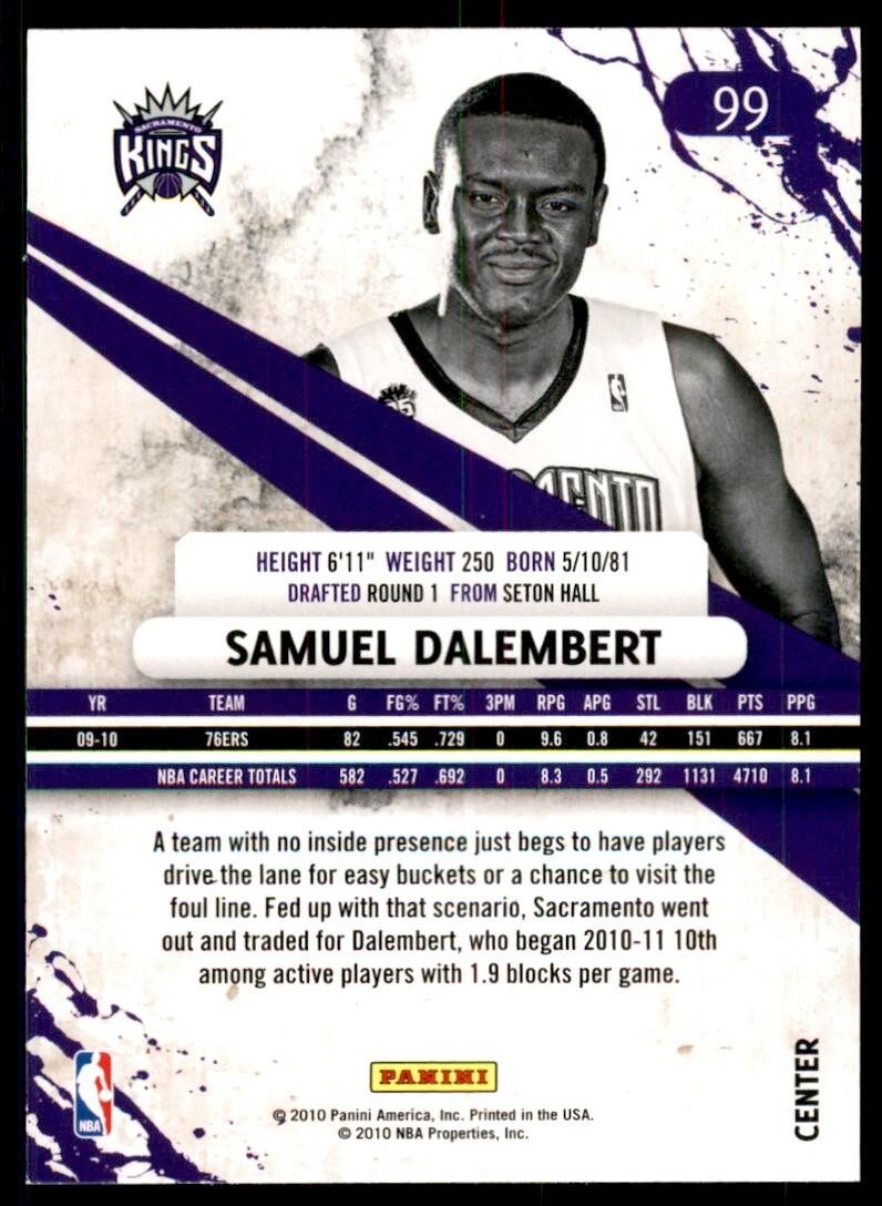 2010-11 Panini Rookies & Stars Samuel Dalembert Basketball Cards #99