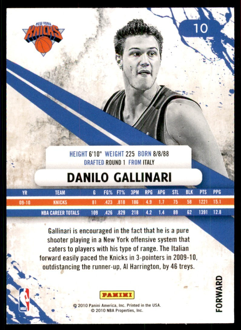 2010-11 Panini Rookies & Stars Danilo Gallinari Basketball Cards #10