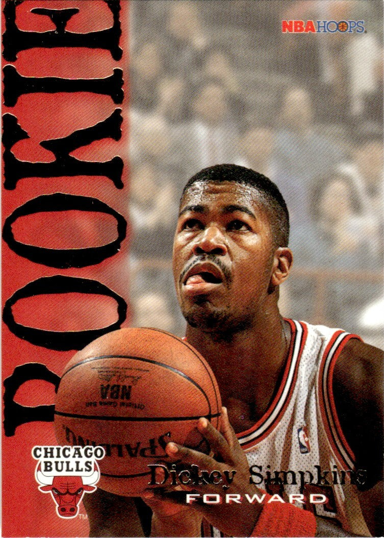 1994-95 NBA Hoops Basketball Card Dickey Simpkins Rookie Chicago Bulls #314