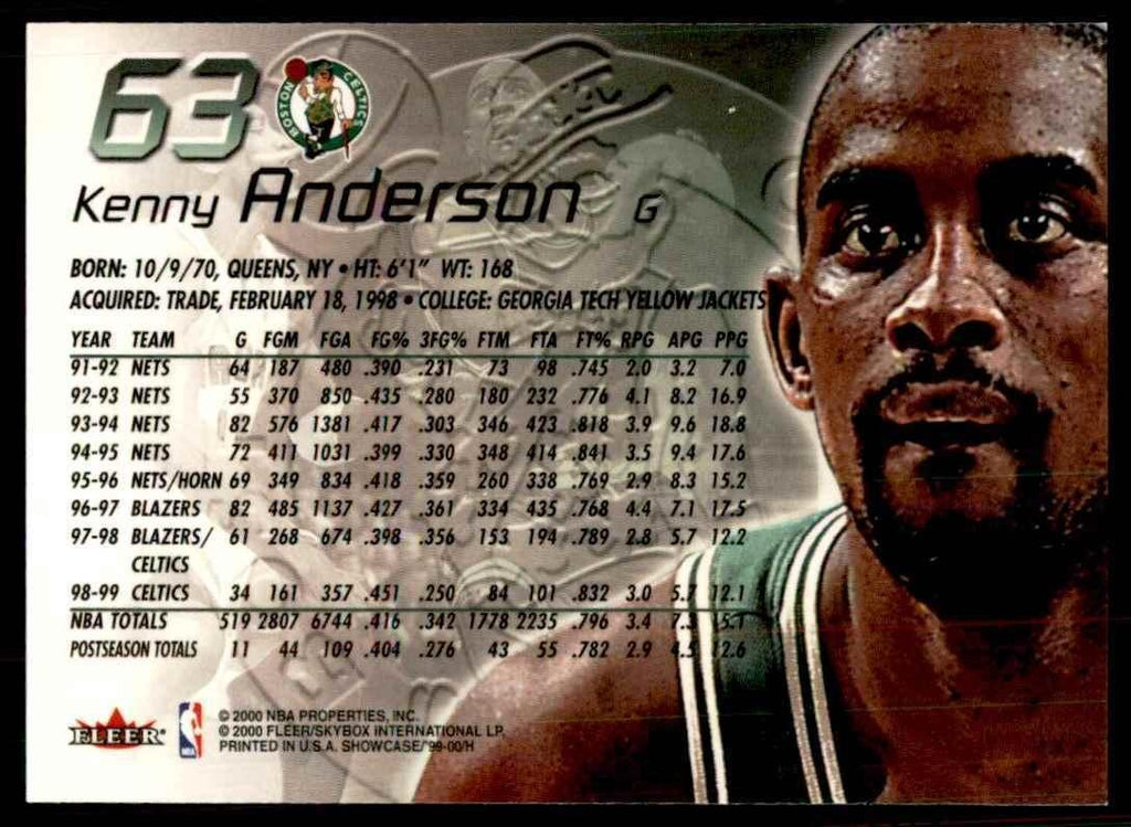 2000-01 Fleer Kenny Anderson Basketball Cards #63