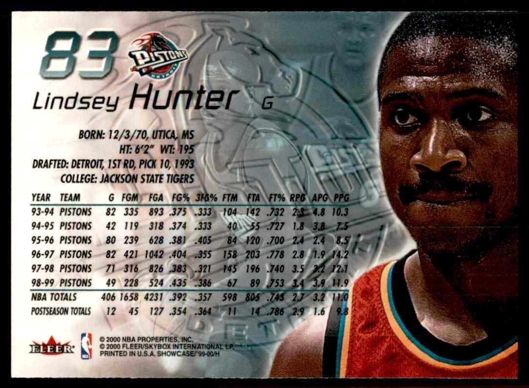 2000-01 Fleer Lindsey Hunter Basketball Cards #83