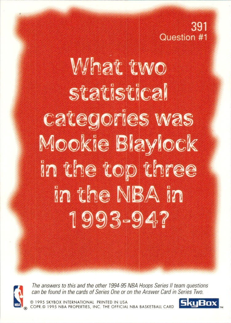 1994-95 NBA Hoops Atlanta Hawks #391