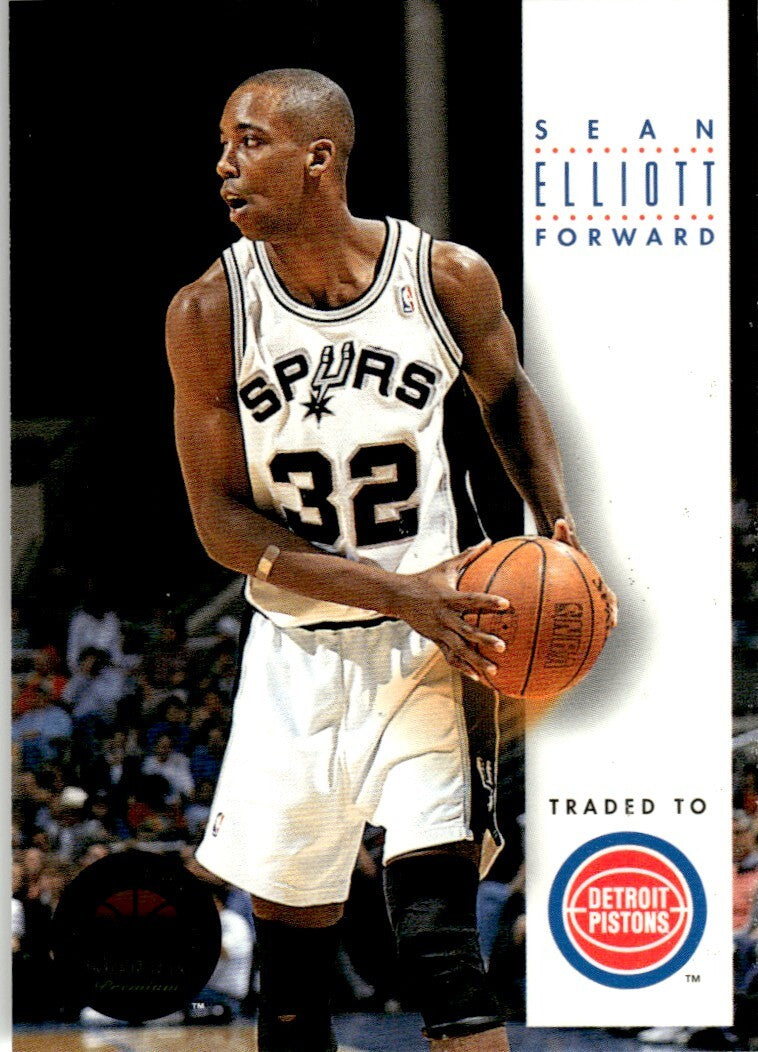1993-94 SkyBox Basketball Card Sean Elliott Detroit Pistons #164