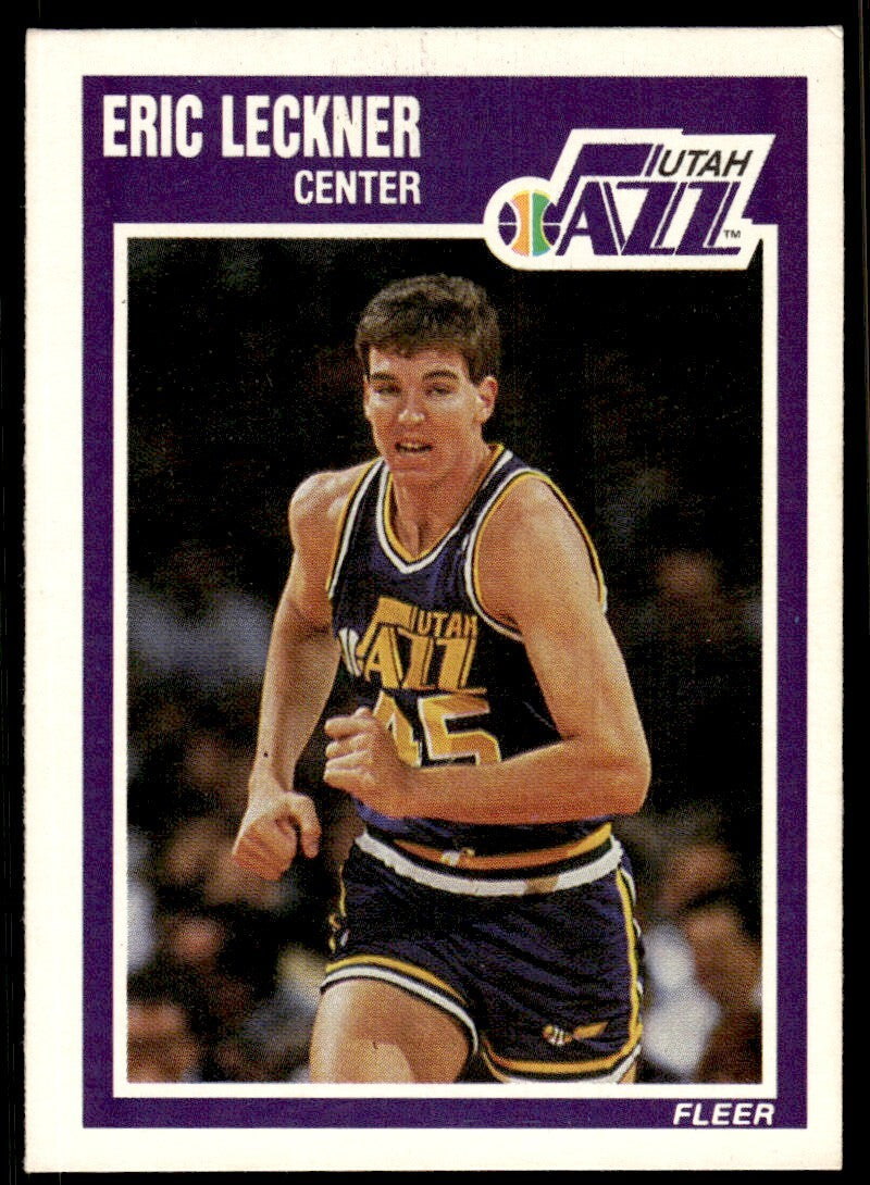 1989-90 Fleer Basketball Card Eric Leckner Utah Jazz #154
