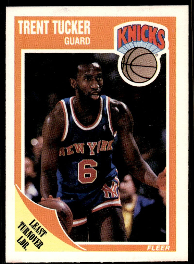1989-90 Fleer Basketball Card Trent Tucker New York Knicks #105