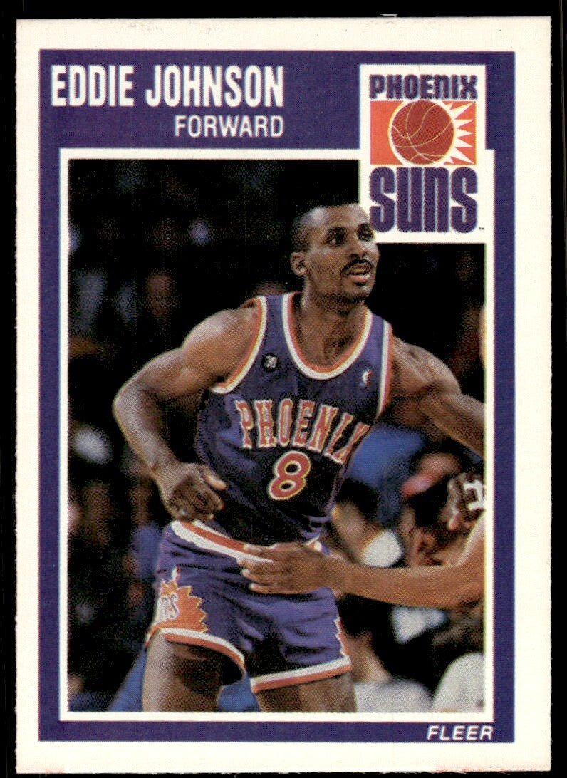 1989-90 Fleer Basketball Card Eddie Johnson Phoenix Suns #122