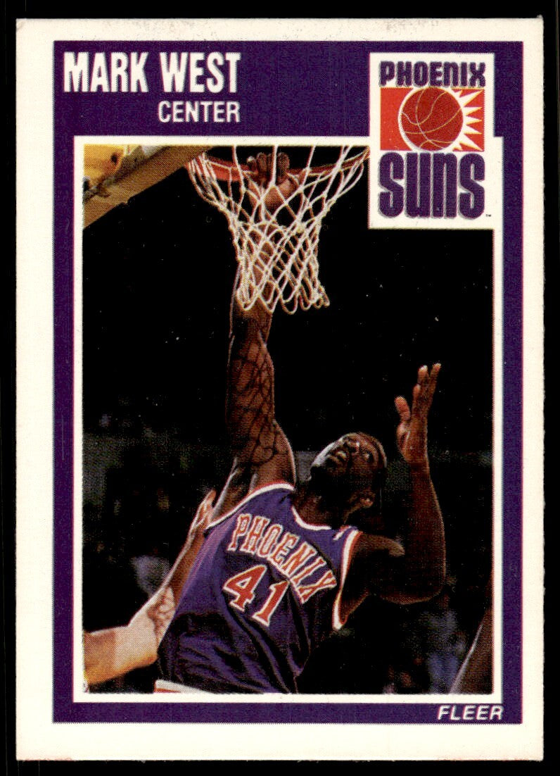 1989-90 Fleer Basketball Card Mark West Phoenix Suns #125