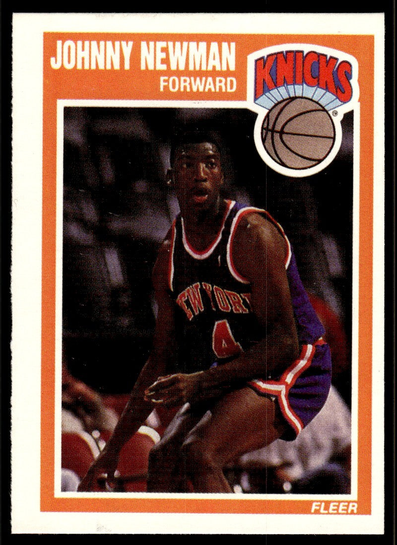 1989-90 Fleer Basketball Card Johnny Newman Rookie A New York Knicks #102