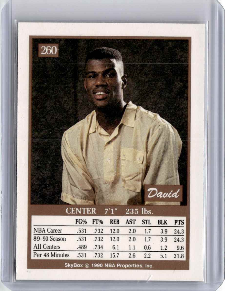 1990-91 SkyBox David Robinson Basketball Card A San Antonio Spurs #260
