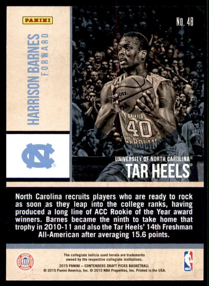 2015-16 Panini Contenders Draft Picks Harrison Barnes Basketball Cards #48