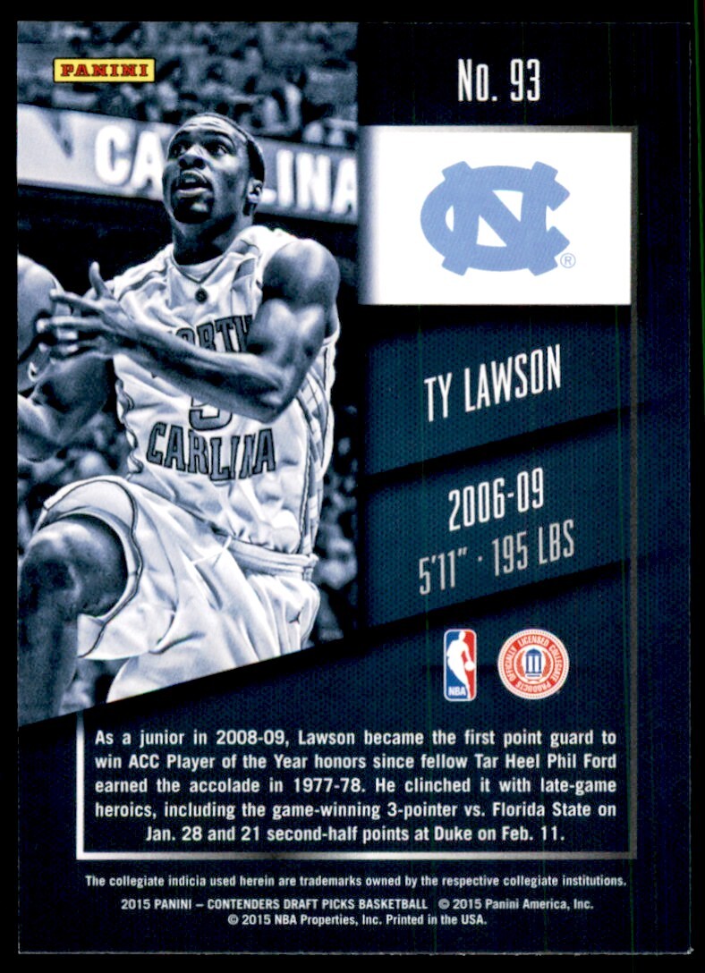 2015-16 Panini Contenders Draft Picks Ty Lawson Basketball Cards #93
