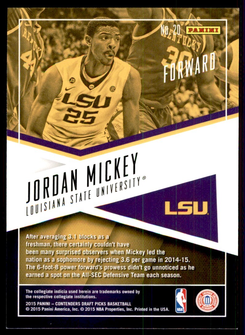 2015-16 Panini Contenders Draft Picks Jordan Mickey E  Basketball Cards #20