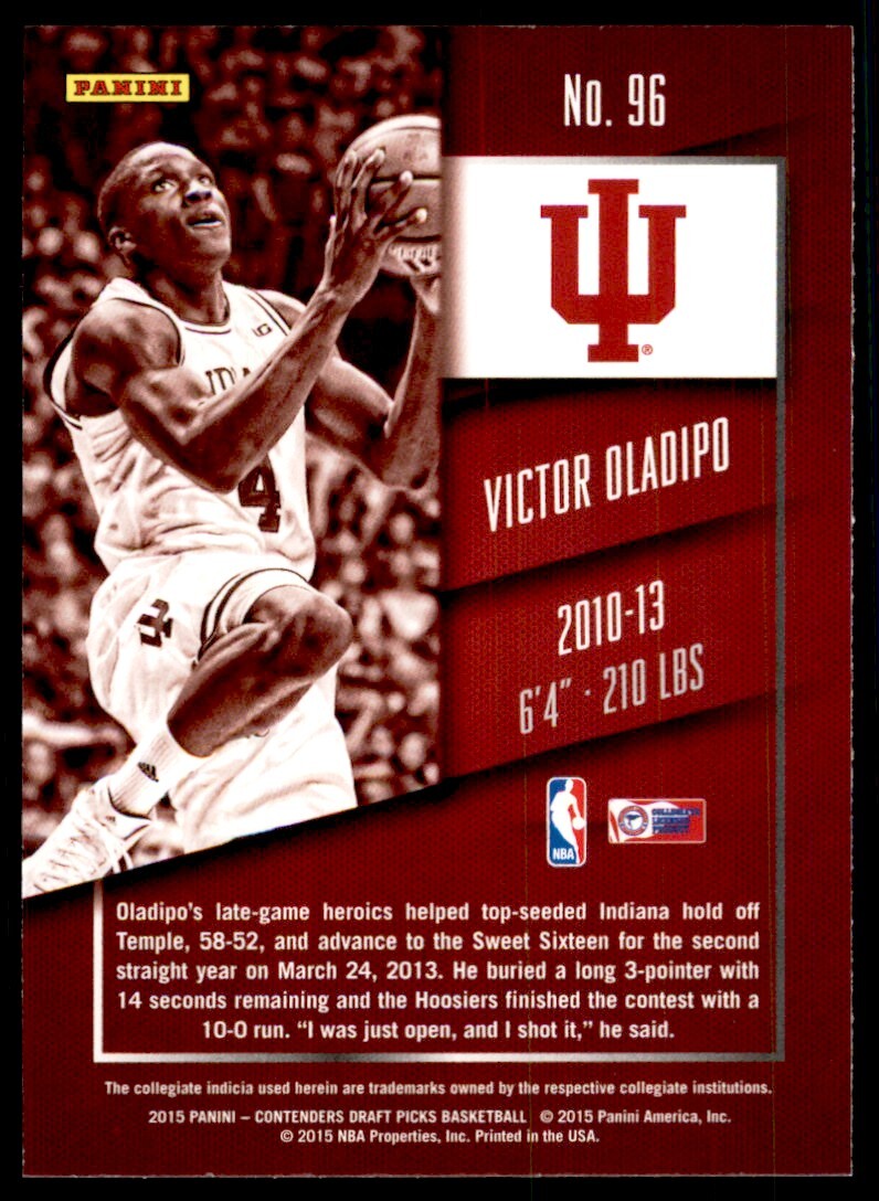 2015-16 Panini Contenders Draft Picks Victor Oladipo A Basketball Cards #96