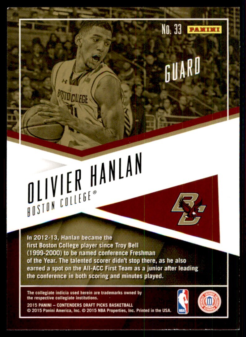 2015-16 Panini Contenders Draft Picks Olivier Hanlan B Basketball Cards #33