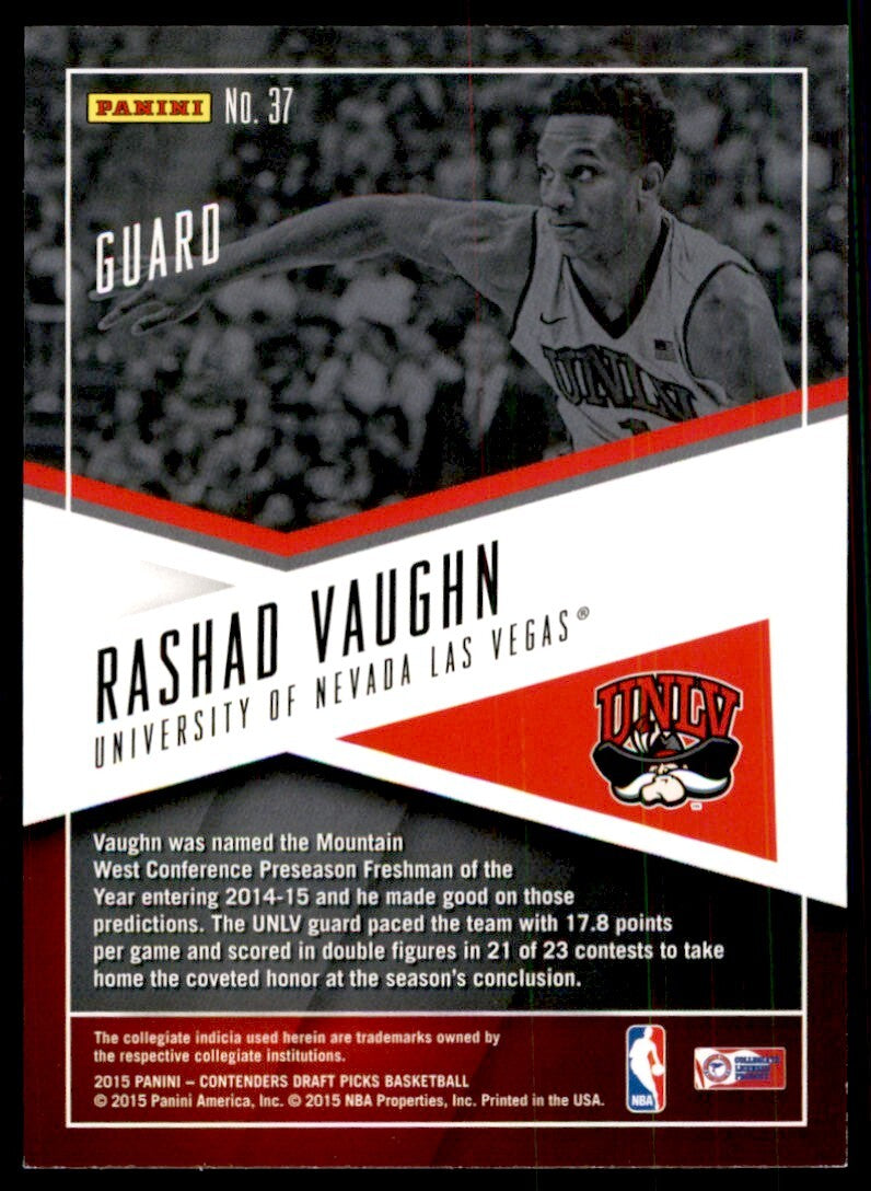 2015-16 Panini Contenders Draft Picks. Rashad Vaughn C Basketball Cards #37
