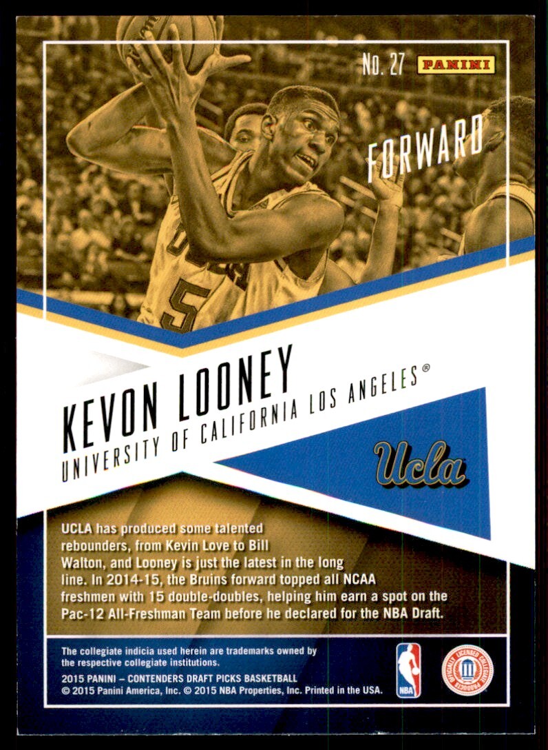 2015-16 Panini Contenders Draft Picks. Kevon Looney Basketball Cards #27