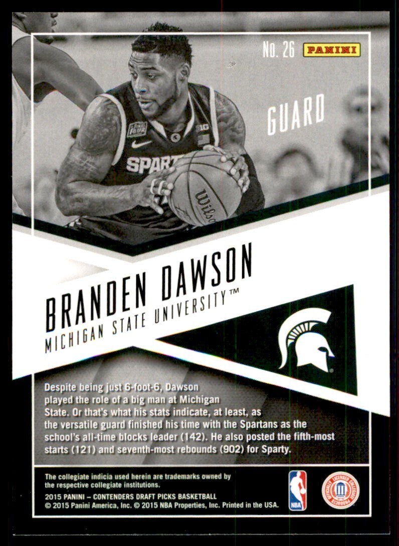 2015-16 Panini Contenders Draft Picks; Branden Dawson Basketball Cards #26