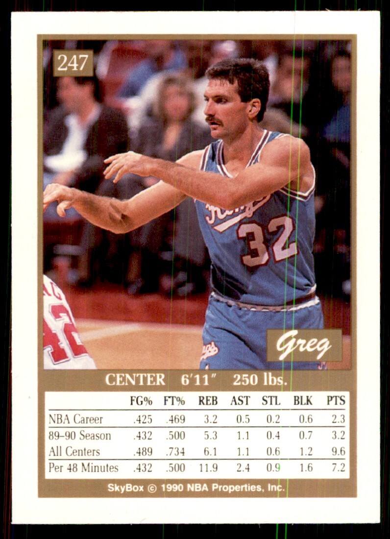 1990-91 SkyBox Greg Kite Basketball Cards #247