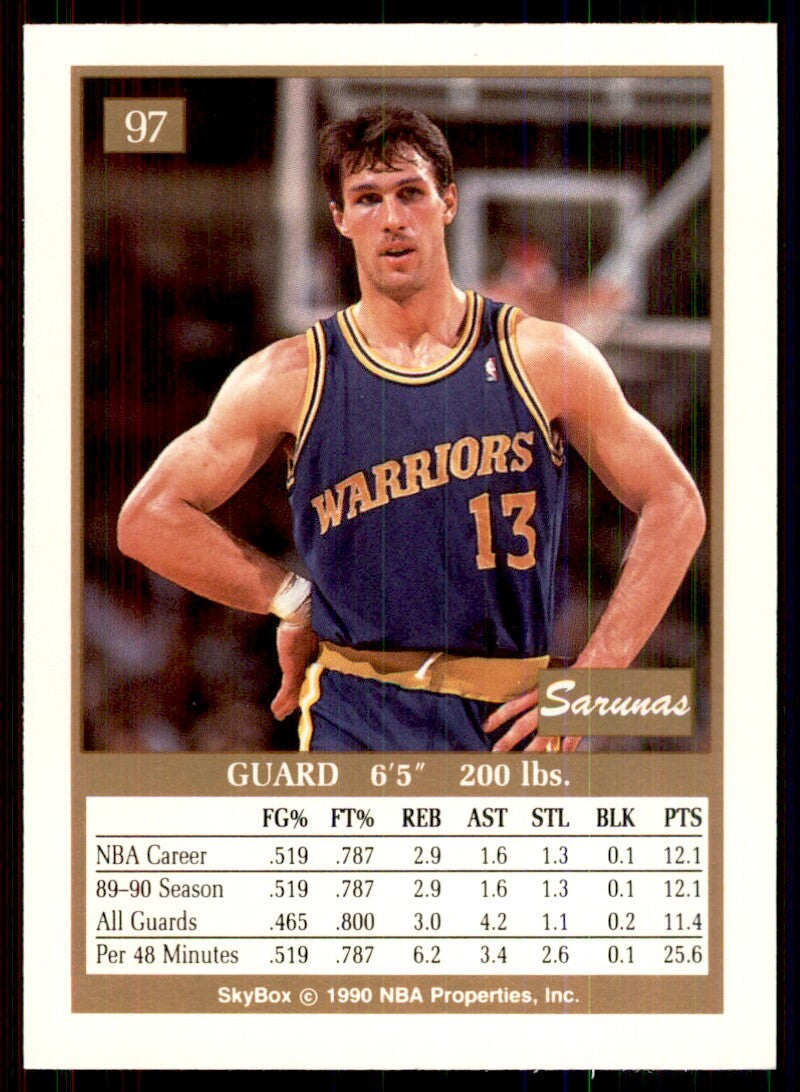 1990-91 SkyBox. Sarunas Marciulionis Basketball Cards #97