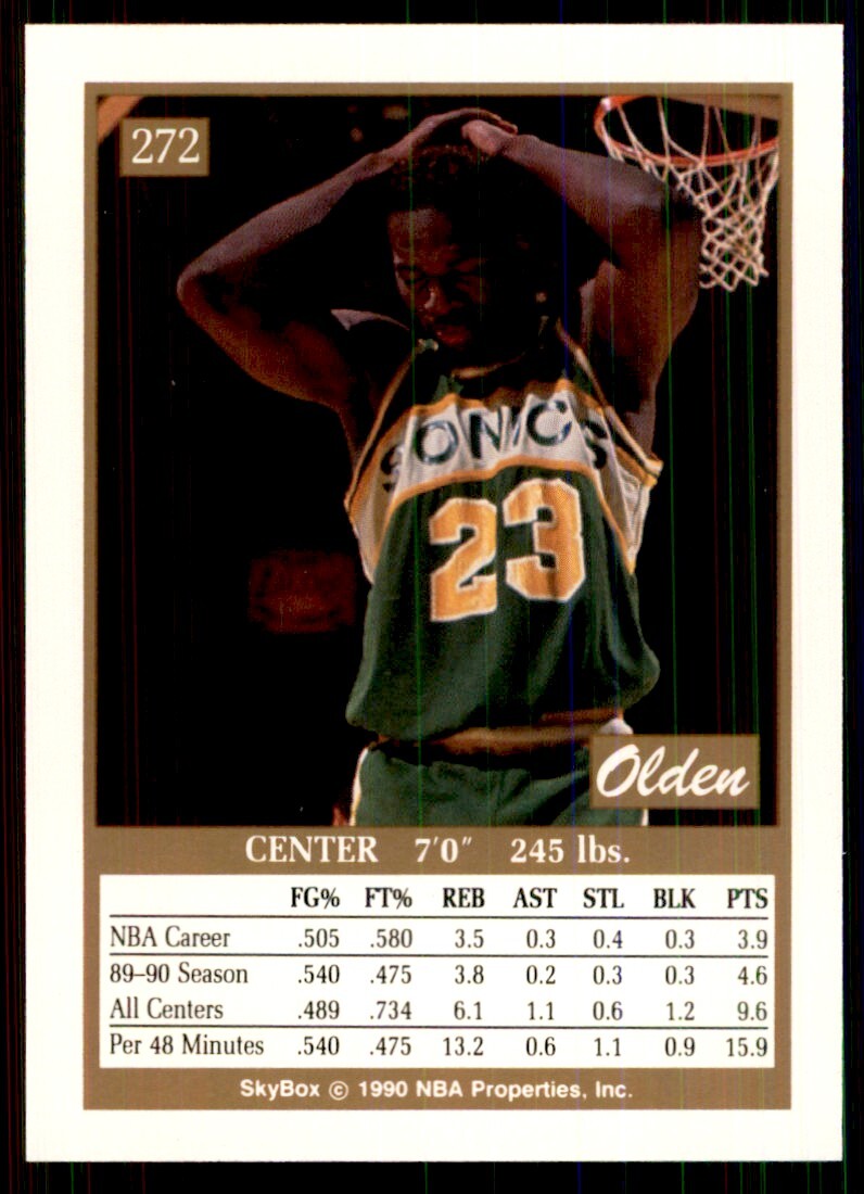 1990-91 SkyBox. Olden Polynice Basketball Cards #272