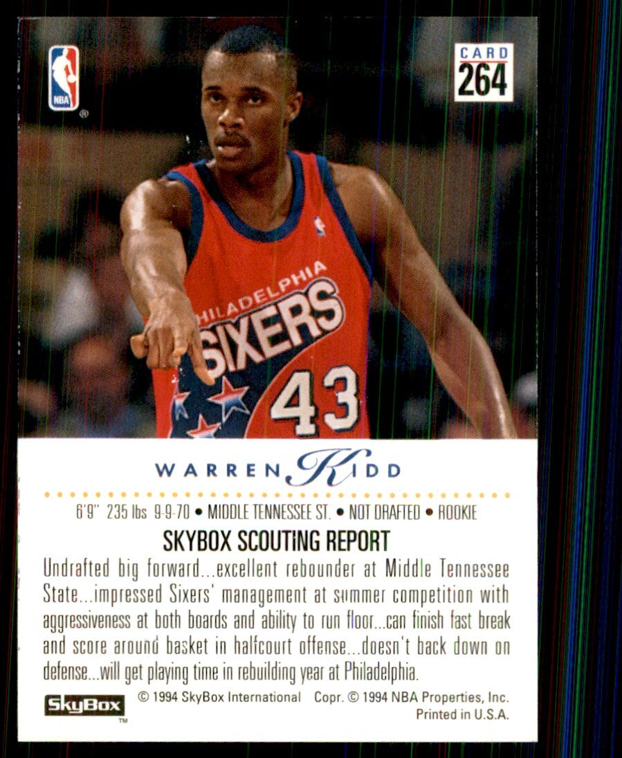 1993-94 SkyBox Warren Kidd A Basketball Cards #264
