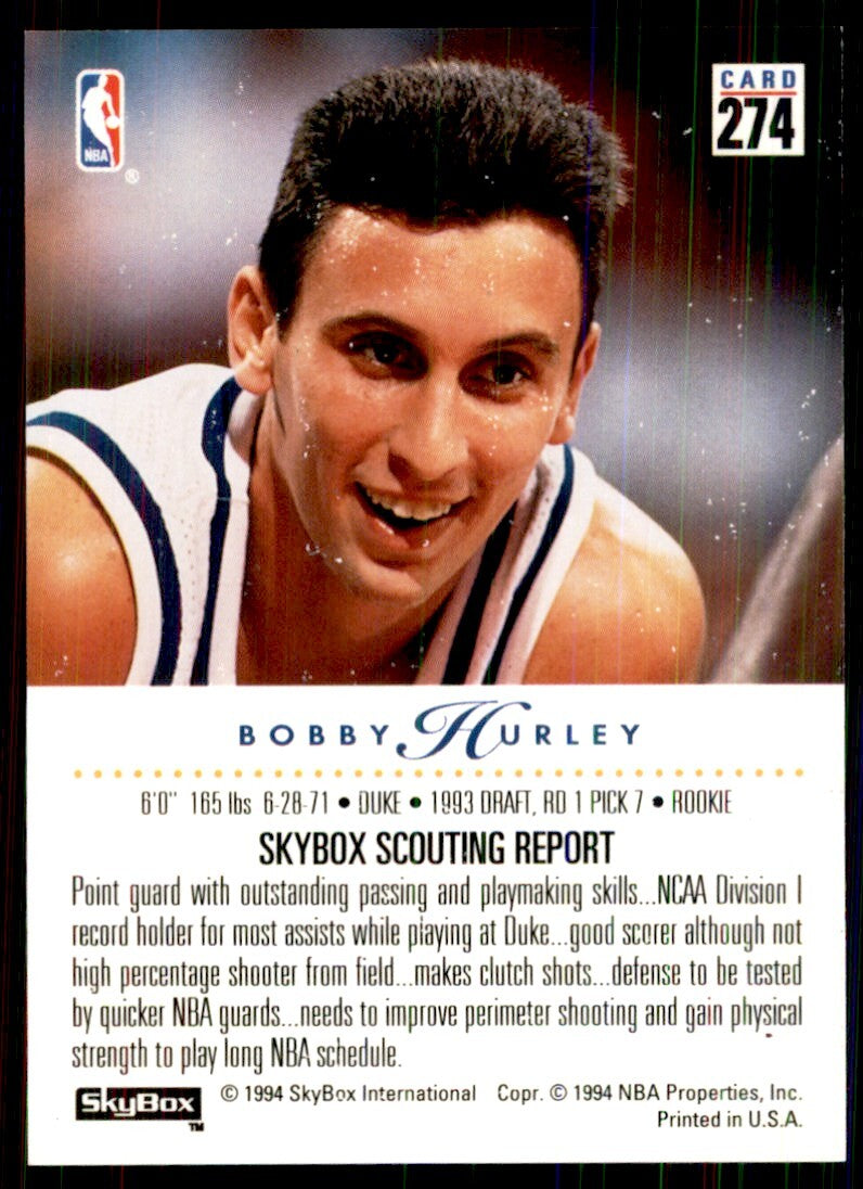 1993-94 SkyBox Bobby Hurley A Basketball Cards #274
