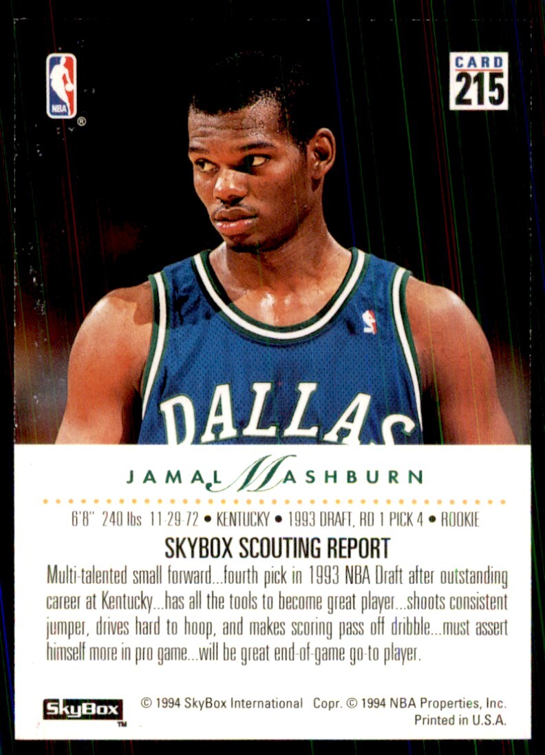 1993-94 SkyBox Jamal Mashburn Basketball Cards #215