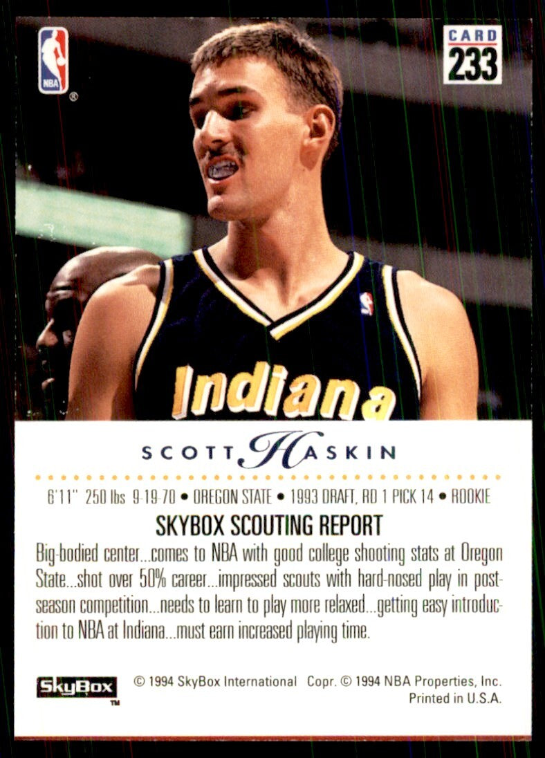 1993-94 SkyBox Scott Haskin Basketball Cards #233