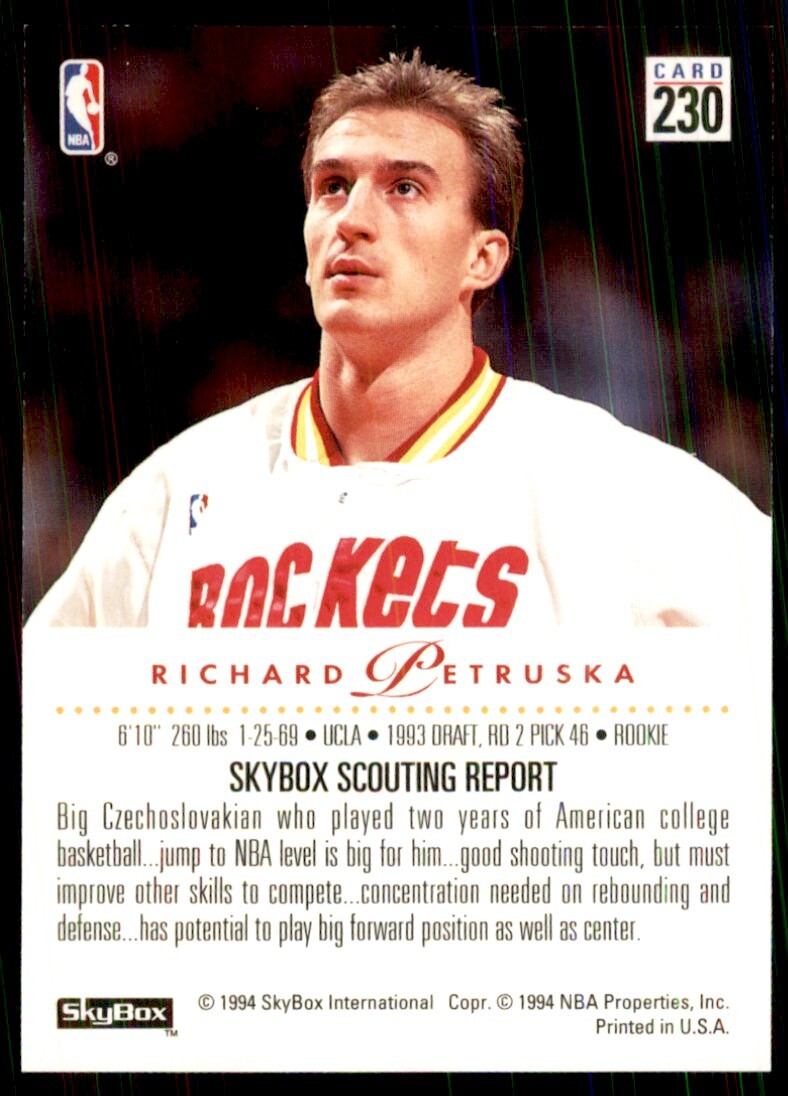 1993-94 SkyBox Richard Petruska Basketball Cards #230