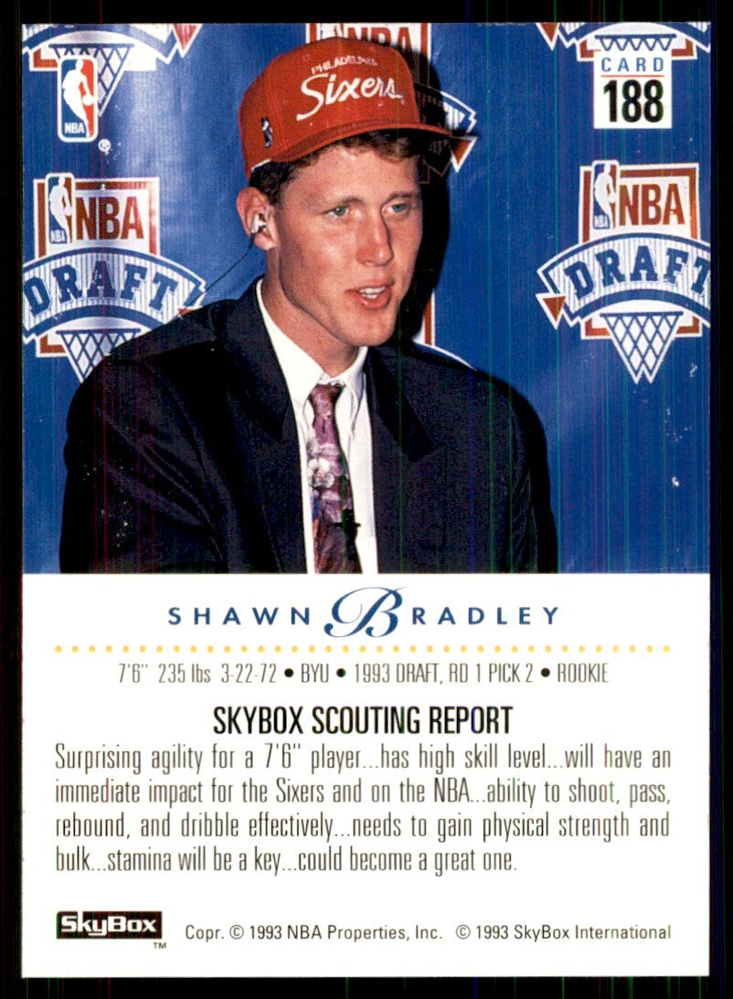 1993-94 SkyBox Shawn Bradley A Basketball Cards #188