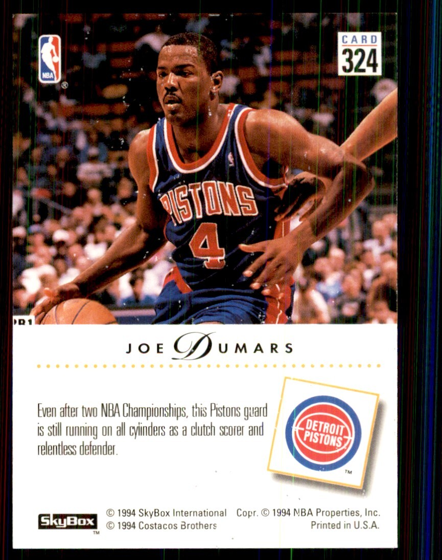 1993-94 SkyBox Joe Dumars Basketball Cards #324