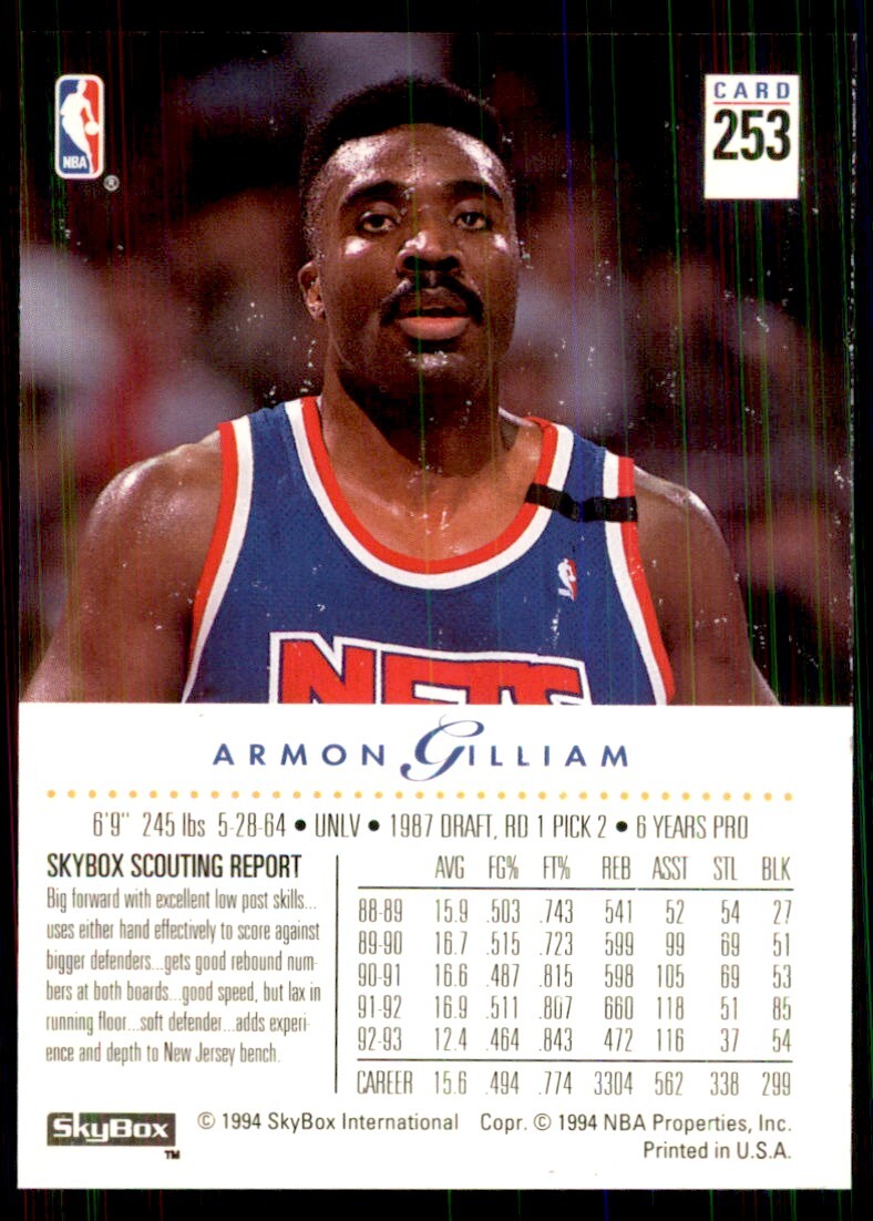1993-94 SkyBox Armon Gilliam Basketball Cards #253