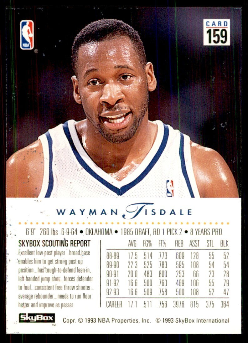 1993-94 SkyBox. Wayman Tisdale Basketball Cards #159