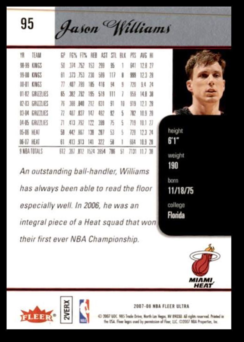 2007-08 Ultra Jason Williams Miami Heat #95