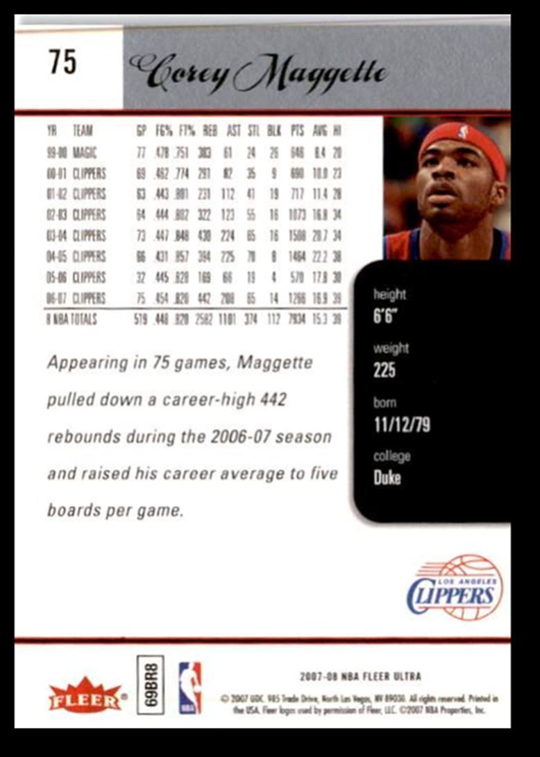 2007-08 Ultra Corey Maggette Los Angeles Clippers #75