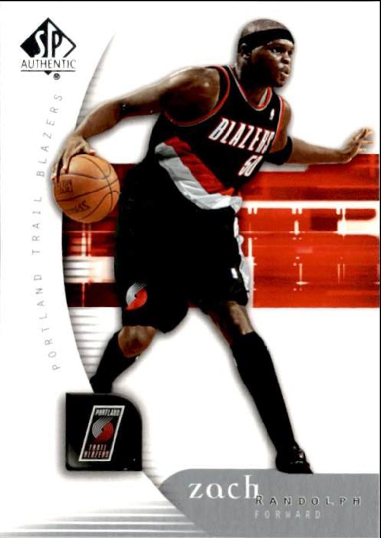 2005-06 SP Authentic Zach Randolph Portland Trail Blazers #72