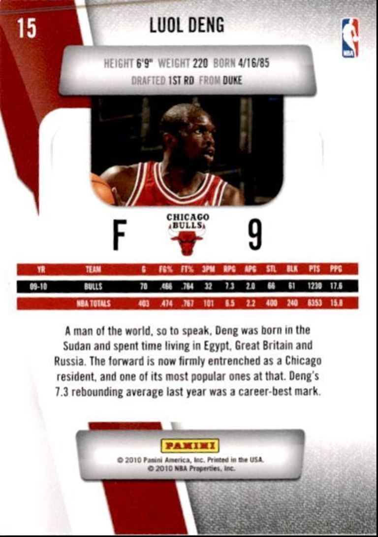 2010-11 Panini Prestige Luol Deng Chicago Bulls #15