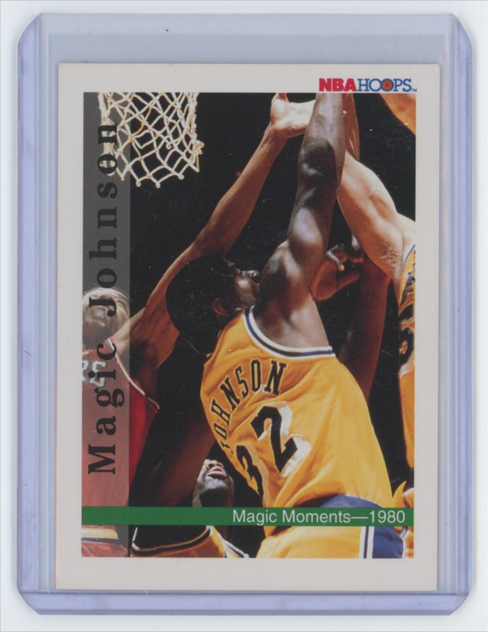 1991-92 Hoops Magic Johnson Basketball Card Los Angeles Lakers #328