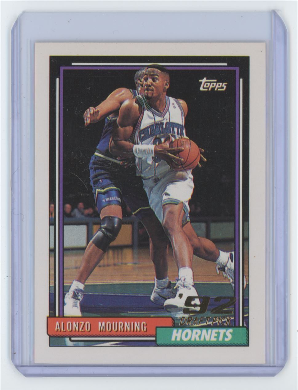 1992-93 Topps Alonzo Mourning Rookie Basketball Card Charlotte Hornets #393