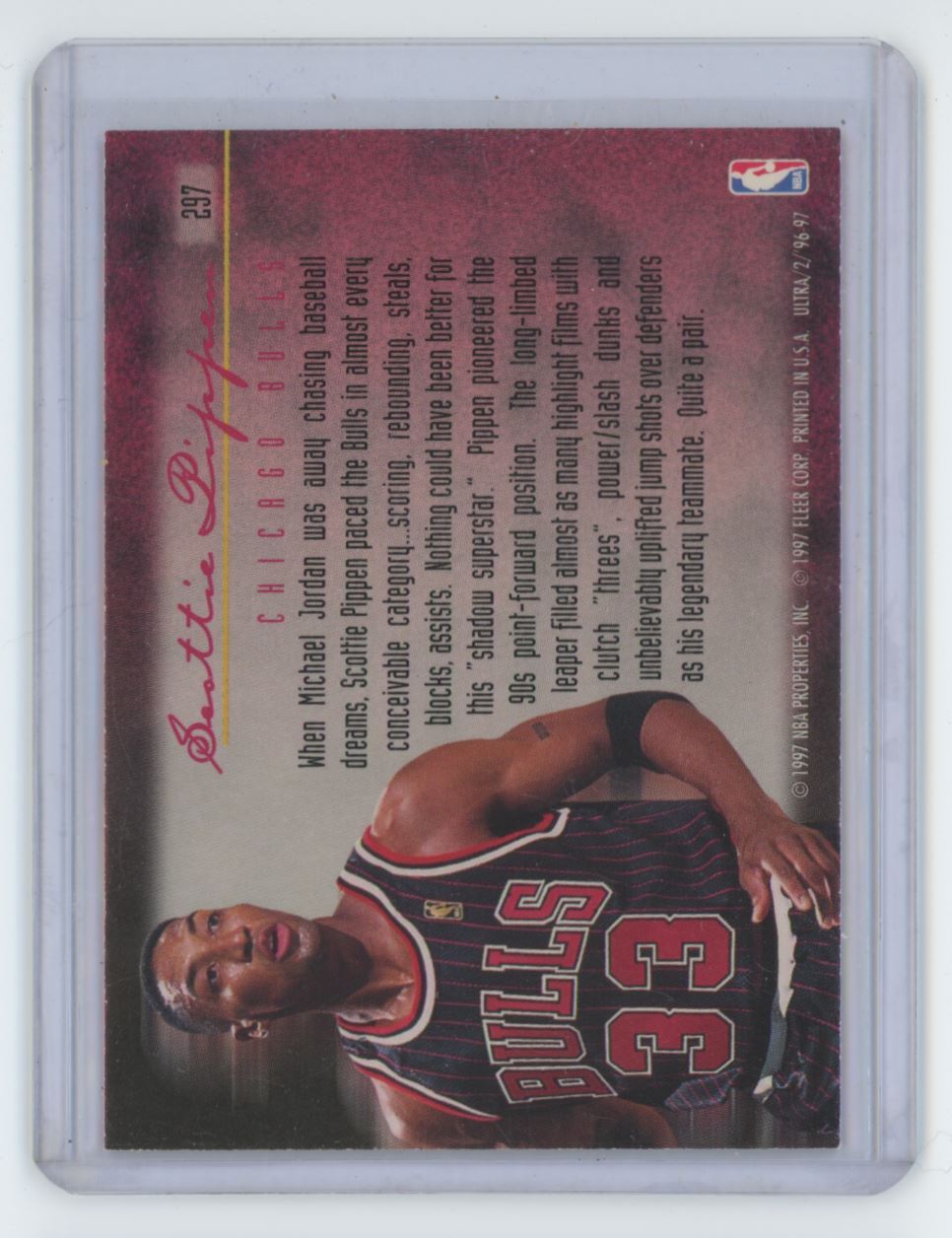 1996-97 Fleer Ultra Scottie Pippen Basketball Card #297