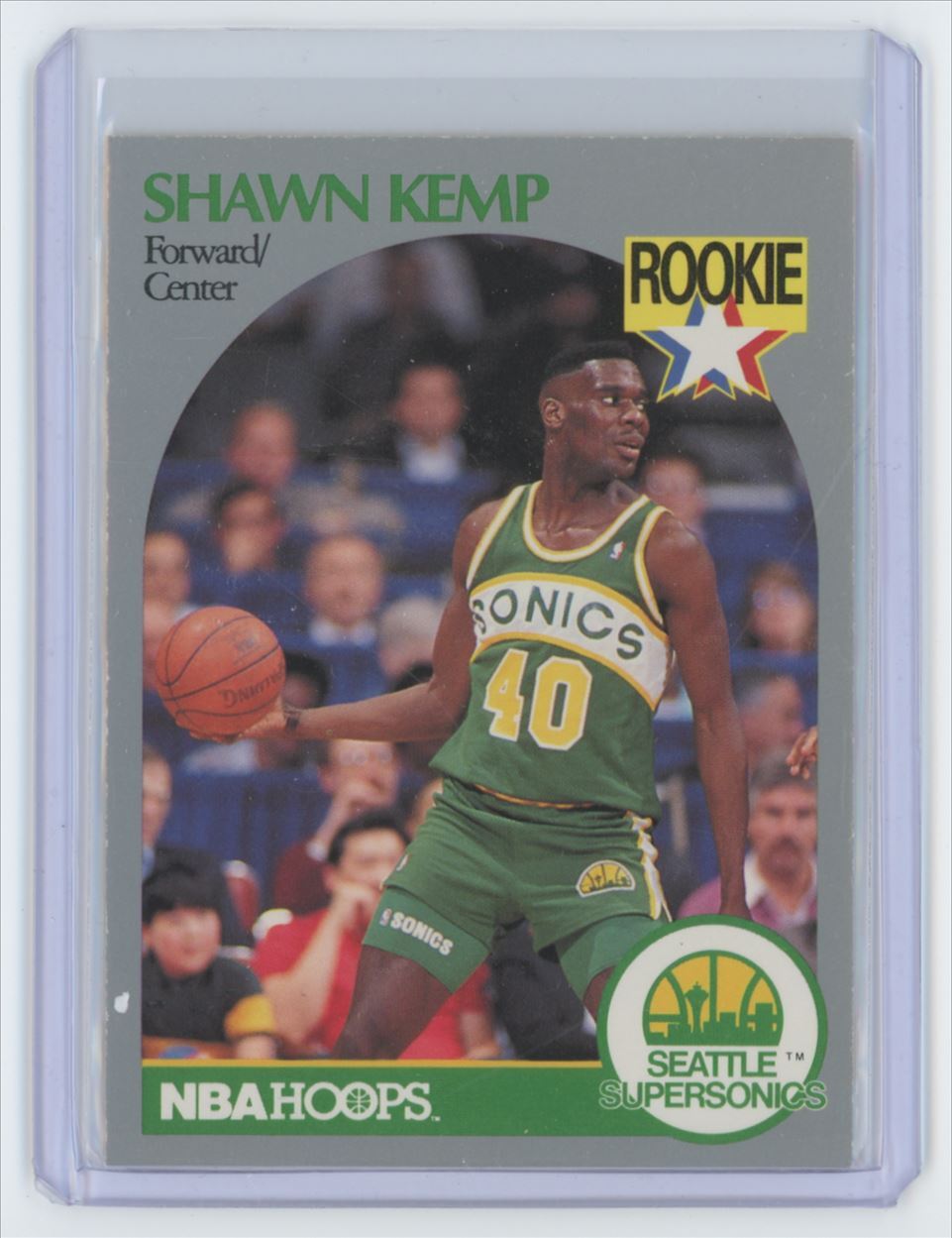 1990-91 Hoops Shawn Kemp Basketball Card Seattle SuperSonics #279
