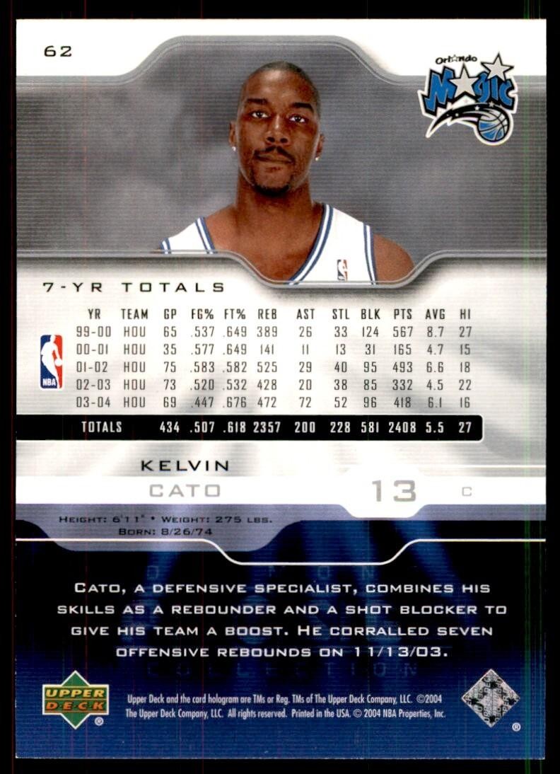 2004-05 Upper Deck Pro Sigs Kelvin Cato Basketball Cards #62